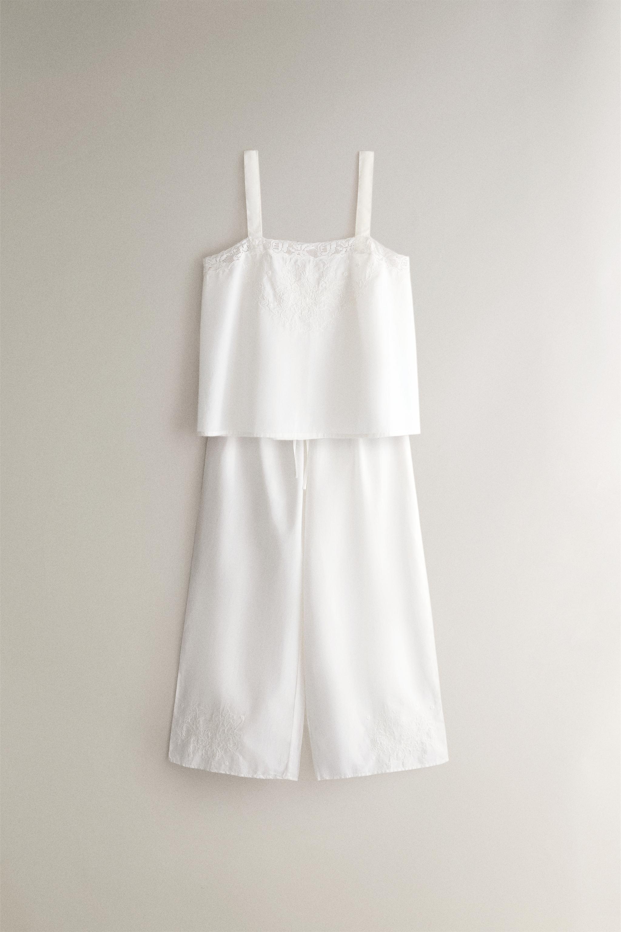 EMBROIDERED COTTON TROUSERS